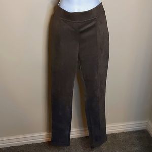 Andrew Marc Toupe Faux Suade Slim Fit Womens Pants